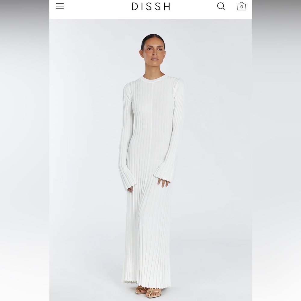 ADA OFF WHITE LONG SLEEVE MIDI DRESS